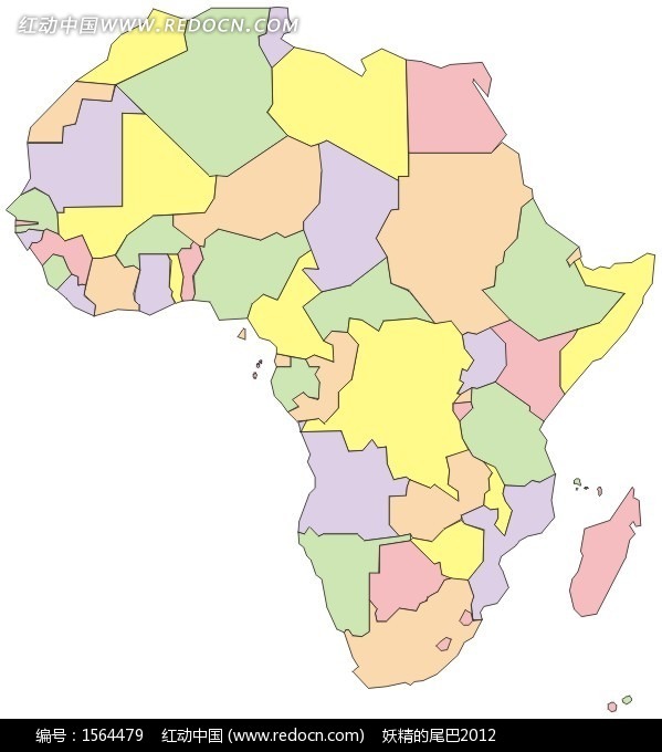 手绘非洲诸国地图