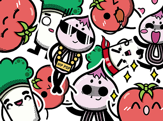 蔬菜餐饮卡通形象设计