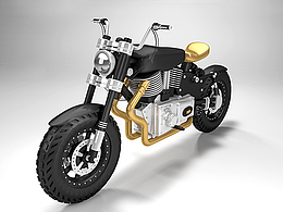 C4D-哈雷摩托車建模