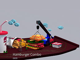 C4D汉堡套餐-Hamburger Combo!!!