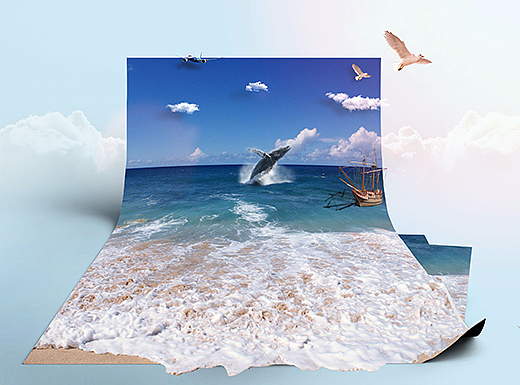 纸中3D海洋效果(临摹)