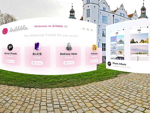 Dribbble自己设计的VR界面原型展示