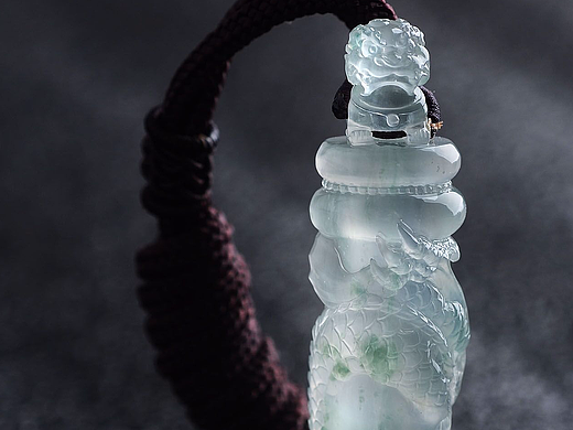 「小曌翠语」翡翠、珠宝静物摄影(盘龙醒狮)手机屏保