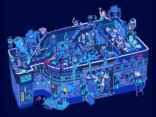 ABSOLUT VODKA 绝对夜计划--封街派对主题插画部分