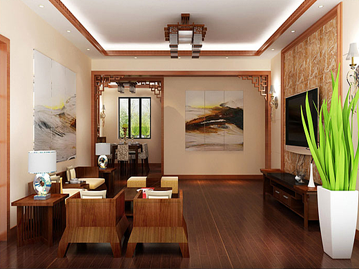 新中式风格：180平四室两厅，时尚大气（个人主页-ZMjI2MjQ0NTY=） - 家装设计 - 站酷设计师河南美巢装饰原创素材 - 站酷ZCOOL