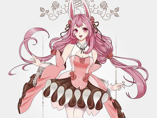 玫瑰花纸杯蛋糕娘