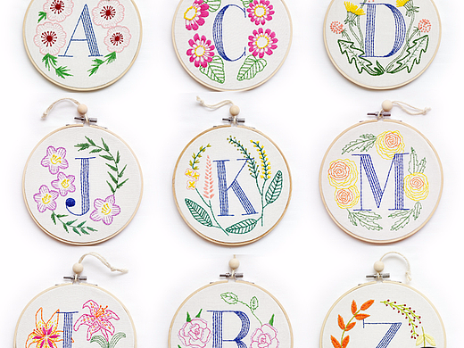 英文字母系列刺绣产品