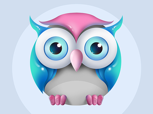 【临摹】PS绘制游戏图标-呆萌界的傲娇-猫头鹰