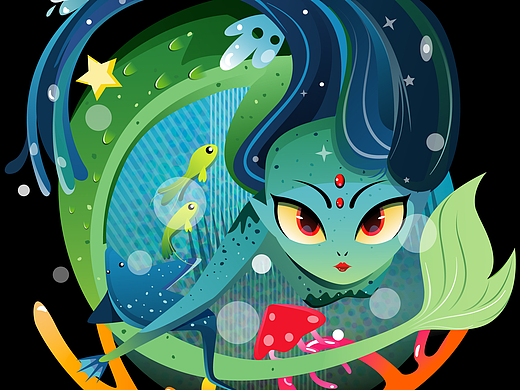 人魚公主（個(gè)人主頁-ZMjMxNDk1NDg=） - 創(chuàng)作習(xí)作 - 站酷設(shè)計(jì)師楓墨君原創(chuàng)素材 - 站酷ZCOOL