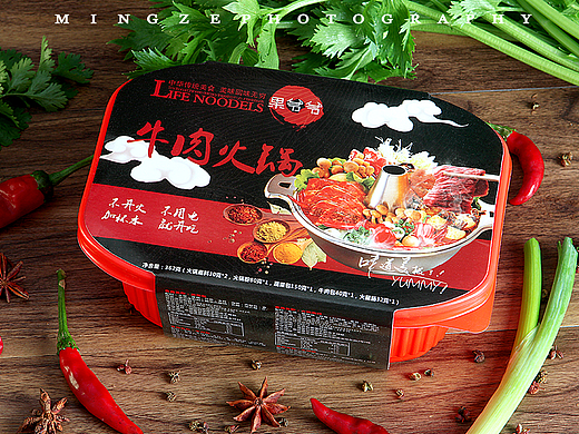 自煮即食火锅酸辣粉实拍（菏泽电商产品摄影淘宝拍照）