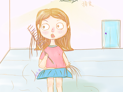 掉发（个人主页-ZMjI4MzkzODg=） - 创作习作 - 站酷设计师南溪有画原创素材 - 站酷ZCOOL