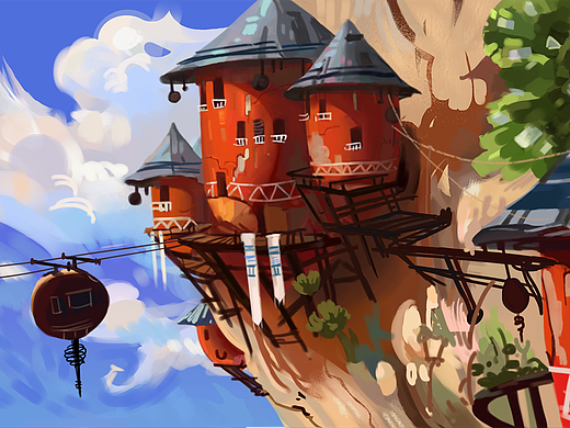 场景手绘练习（临摹）（个人主页-ZMjI0OTc3NzY=） - 创作习作 - 站酷设计师ritawen原创素材 - 站酷ZCOOL