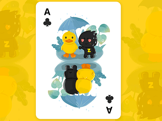 B.Duck小黃鴨 x ZCOOL站酷聯(lián)名撲克（個(gè)人主頁-ZMzkxMjg5Njg=） - 商業(yè)插畫 - 站酷設(shè)計(jì)師PETERQI原創(chuàng)素材 - 站酷ZCOOL