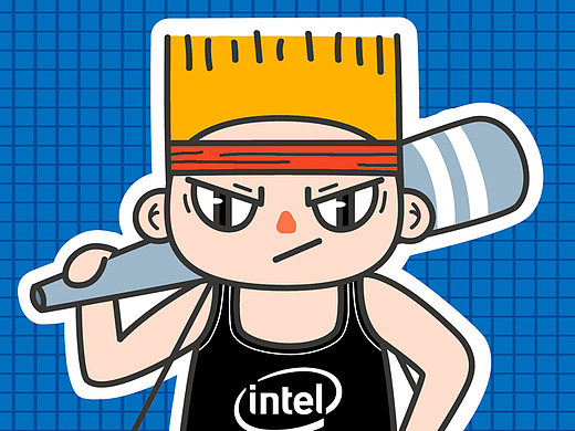 Intel贴纸设计