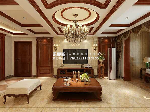 石家庄荣盛华府平层170㎡三居室美式装修设计作品案例