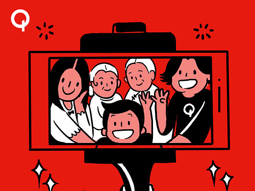 高通手机网络春节4G+推广插画设计