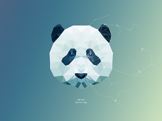 用PS绘制低多边形星空效果熊猫头像