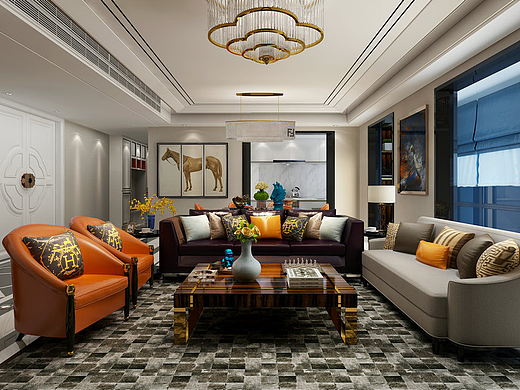 泰安装修公司—泰安印象泰山150平港式装修效果图案例