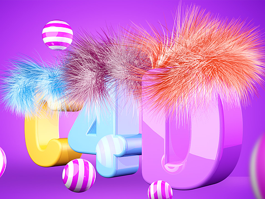 C4D毛发字练习