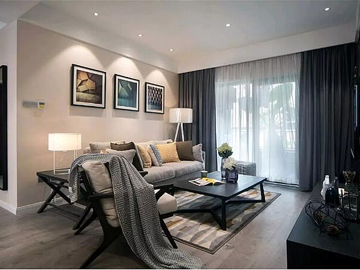 开祥御龙城90平现代简约风格三居室装修案例欣赏