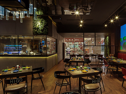昆明时尚主题餐厅/自助小重庆火锅店装修设计效果图