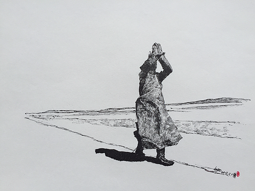 朝圣的路上I八哥绘