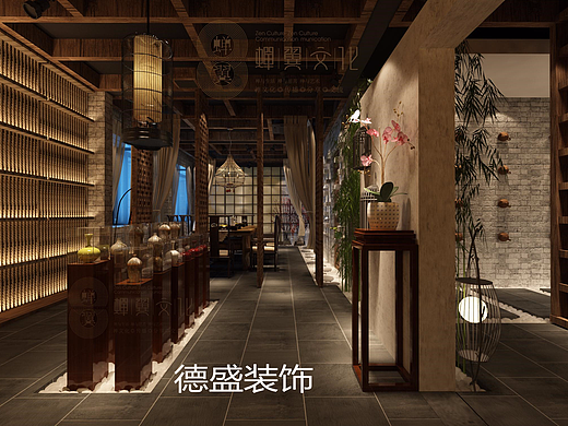 成都高新茶楼商铺装修设计