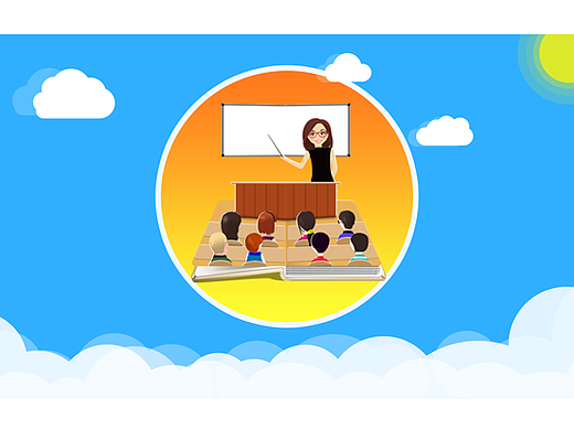 教育/老师/课本/插画