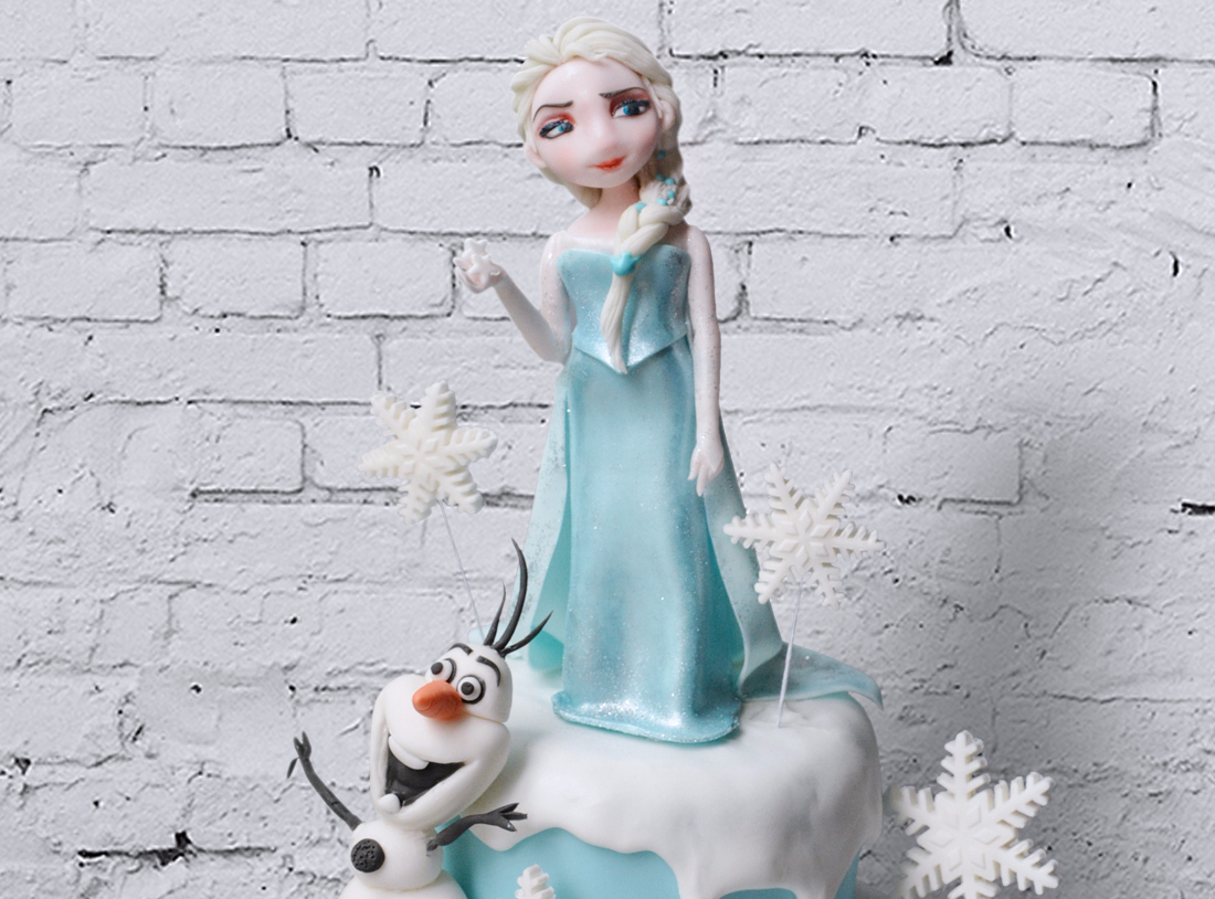 女孩卡通生日蛋糕装饰冰雪奇缘公主艾莎女王摆件儿童城堡雪花插件_虎窝淘