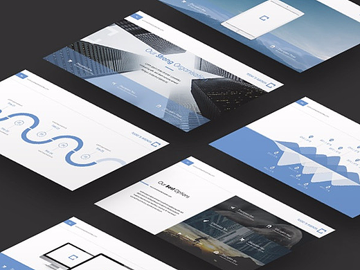 【155页动态】蓝色企业简报商务PPT模板