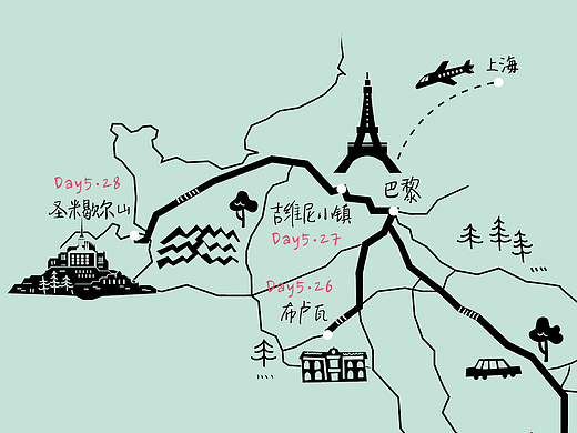 巴黎手绘地图