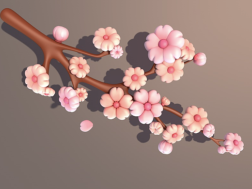 C4D棉花糖版小樱花