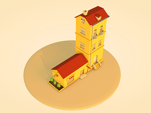 DAY2017-6-9-C4D-房子