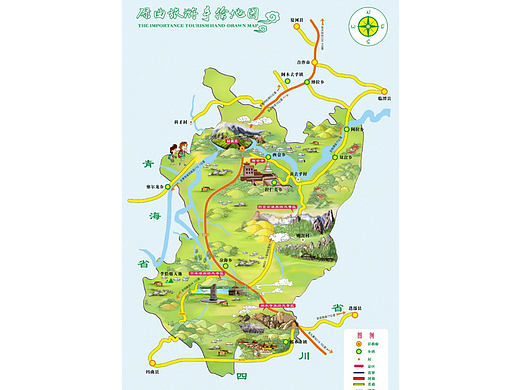 玛曲全域旅游手绘地图 ——喵星岛文创