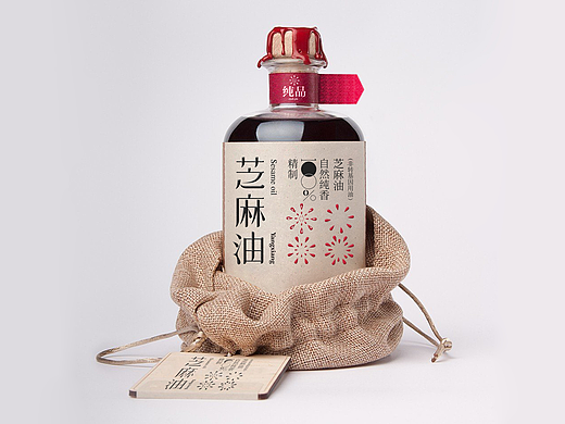 陕西西安杨翔餐饮芝麻油瓶贴标签包装设计
