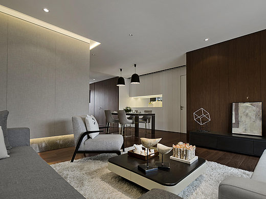 紫晶悦城三室现代风格装修效果图