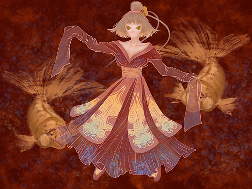 初瀾·金魚姬（個(gè)人主頁-ZNDEyNTQ3Njg=） - 商業(yè)插畫 - 站酷設(shè)計(jì)師桃也逃色原創(chuàng)素材 - 站酷ZCOOL