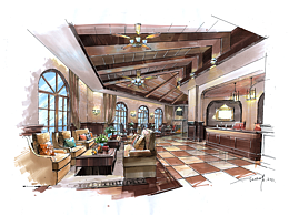 小张：七月份的空间设计手绘表达记录