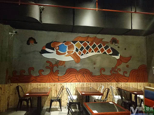 这烤鱼还是不错的（个人主页-ZMjI2MjY2MjQ=） - 绘画 - 站酷设计师粤江墙绘原创素材 - 站酷ZCOOL