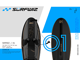 surfwiz动力冲浪板logo及产品形象设计