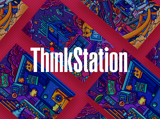 联想ThinkStation P328工作站创意插画