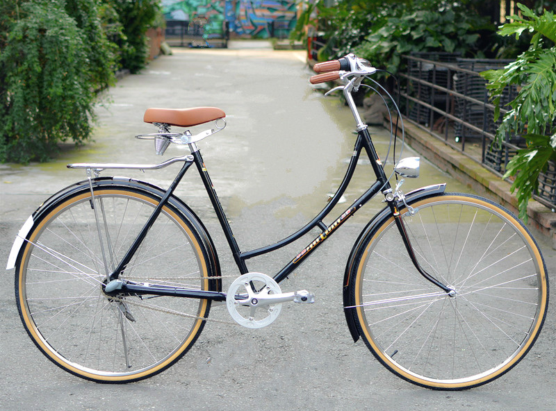 凤凰弯梁女士28自行车改装内三速复古自行车