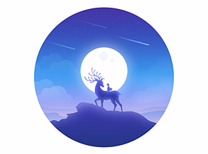 【临摹】渐变让人迷醉，鹿的矢量插画（个人主页-ZMjIzODg1OTI=） - 创作习作 - 站酷设计师moly猫哩原创素材 - 站酷ZCOOL