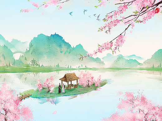 十里桃花。
