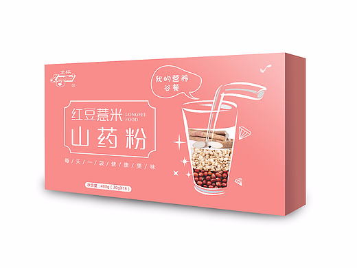 龙杯红豆薏米山药粉包装盒设计