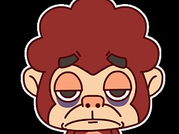 疲倦猴萎靡主题表情