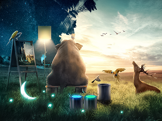 合成练习-临摹杰视帮学长的作品