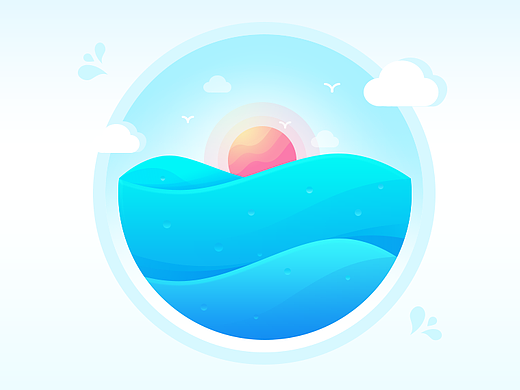 插画集合-半透明渐变色练习