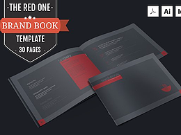 紅黑色高端大氣橫板企業(yè)畫冊模板