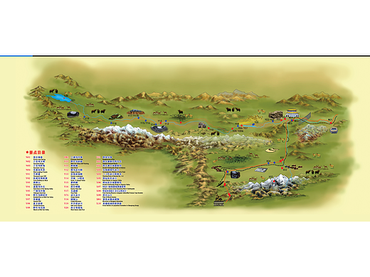 景区手绘地图设计   手绘地图定制  —喵星岛文创